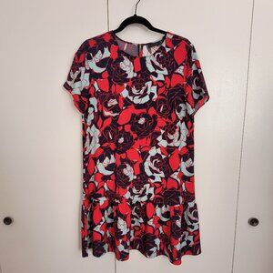 Halogen Drop Waist Short Sleeve Dress Sz S